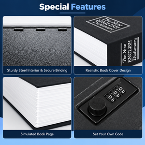 Hidden Book Safe with Combination Lock