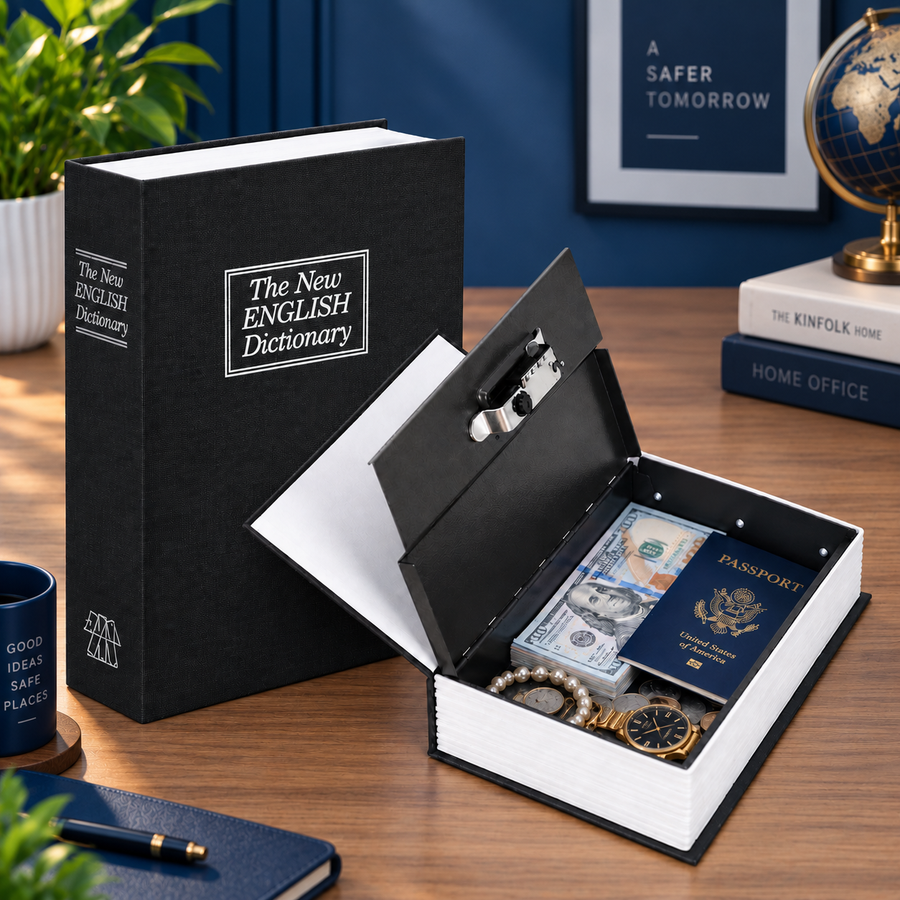 Hidden Book Safe with Combination Lock